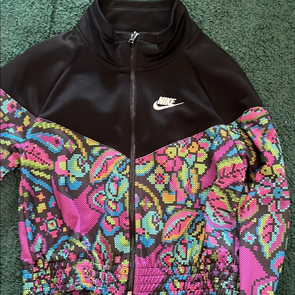 Nike Black and Vibrant Pattern Jacket
